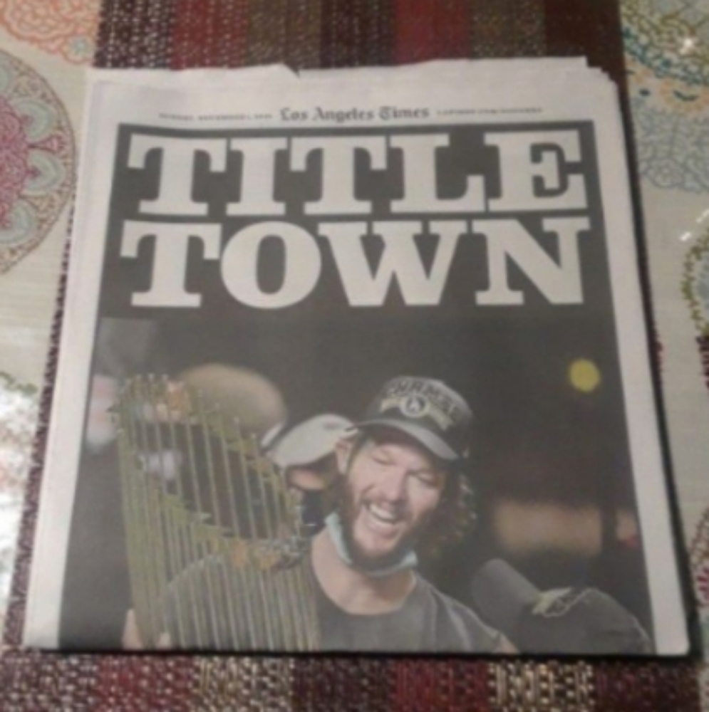 Los Angeles Dodgers 2020 World Series Champions Newspaper